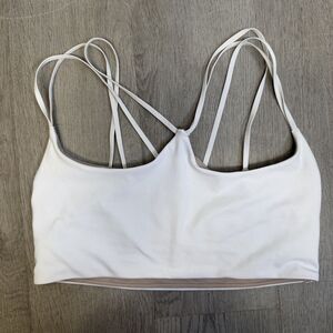 Lululemon Nulu Strappy Yoga Bra Light Support A/B Cup White Size 8